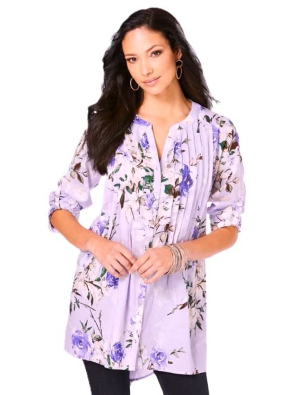ROAMAN'S Pintuck Tunic Blouse. Plus Size 20W